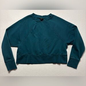Nike Women's Deep Teal Cropped Sweatshirt